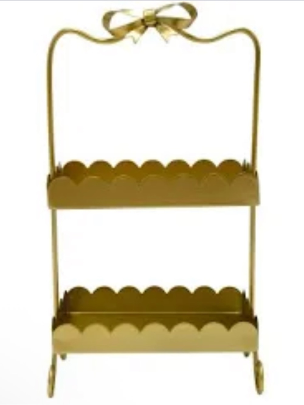 Ashland Gold Scalloped Two Tier Metal Display Stand With Box New